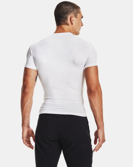 Tactical HeatGear® - T-shirt Compression à encolure en V pour homme, White, pdpMainDesktop image number 1